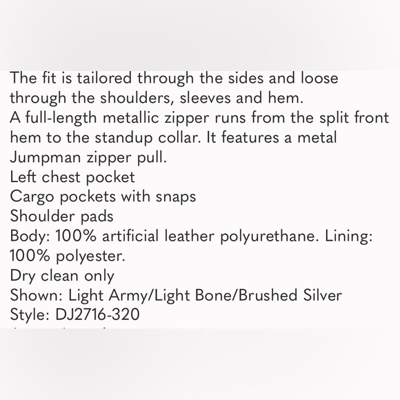 NWT SZ L Nike Jordan Leather Block Jacket - Picture 9 of 9